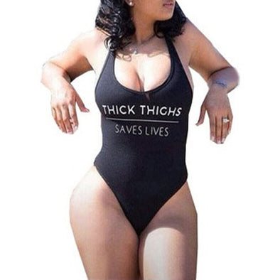 THICK THIGHS SAVE LIVES One Piece Swimsuit Plus Size  Avaiable