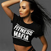 Sport Crop Letter Printing Fitness Top