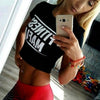 Sport Crop Letter Printing Fitness Top