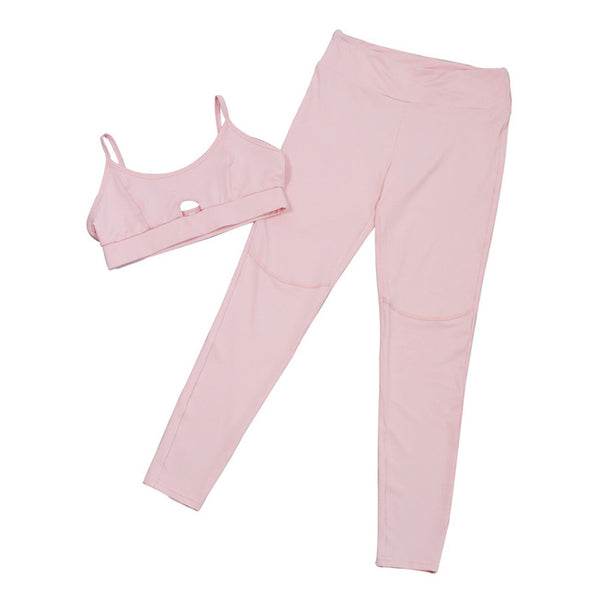 Slim Pink Leggings Bra Sportswear Tracksuit