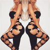 Spandex Hollow Out Ripped Gothic Push Up Cross Strap Bandage Leggings